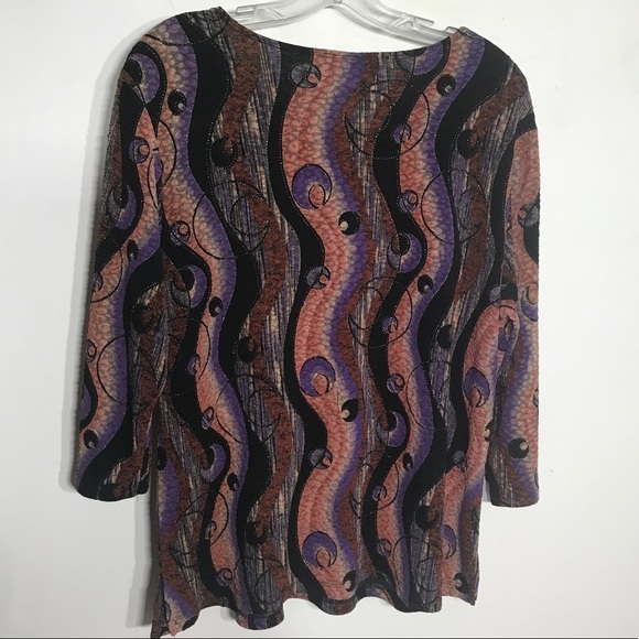 Dress barn Abstract Print Glitter women 1x blouse plus size - Picture 5 of 5